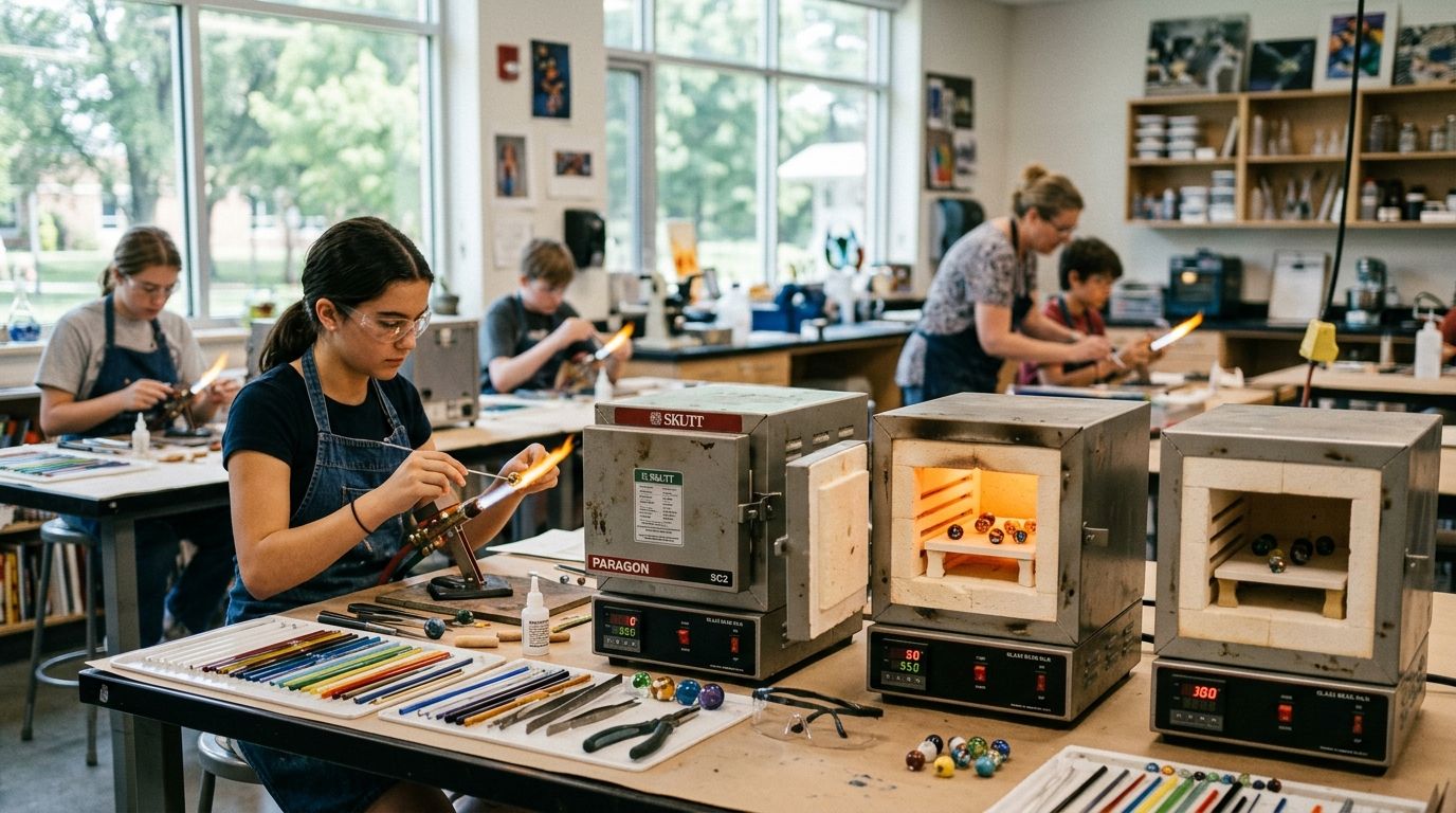 Kilns for glass bead classroom kits and school craft programs