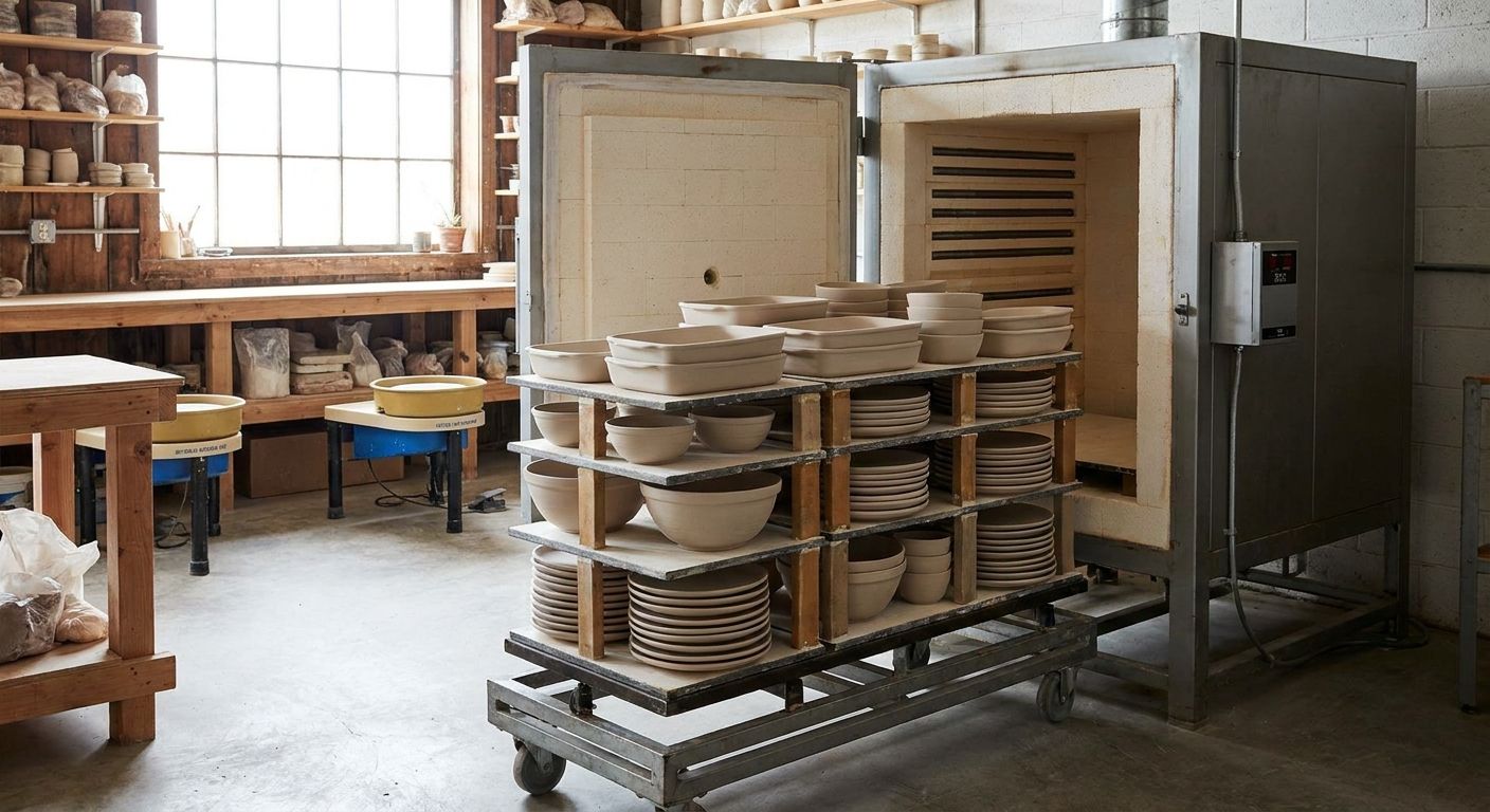 Kilns for stoneware bakeware and functional dinnerware production