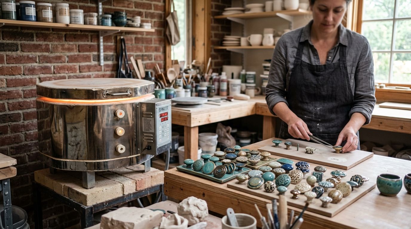 Kilns for ceramic drawer pull and hardware makers