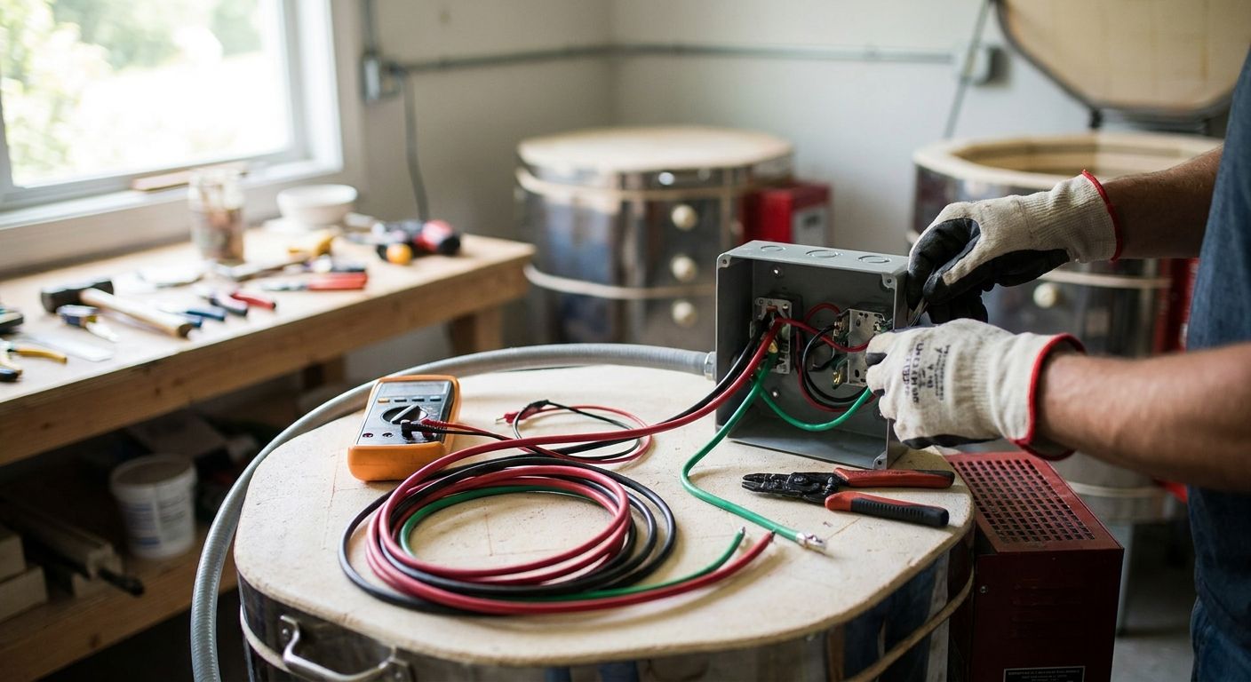 How to wire a kiln for 240V single-phase power