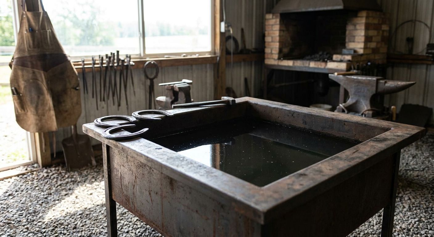 Quench tanks for farriers and blacksmiths