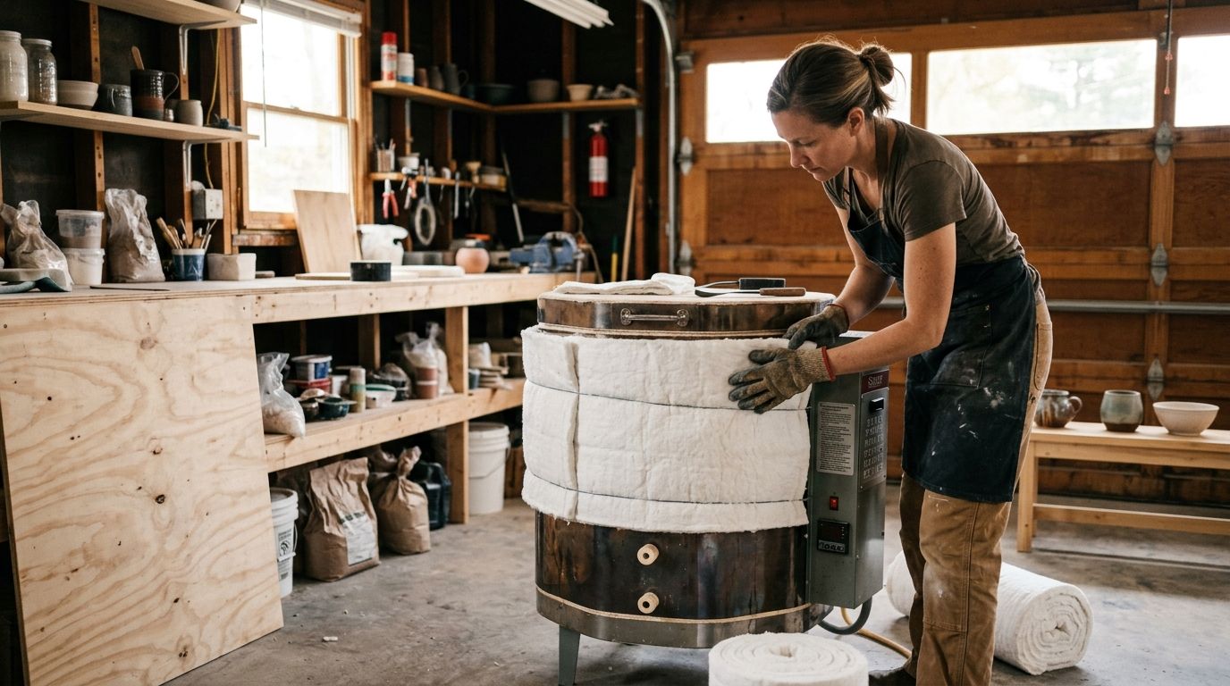 How to insulate and weatherproof a kiln in a garage studio