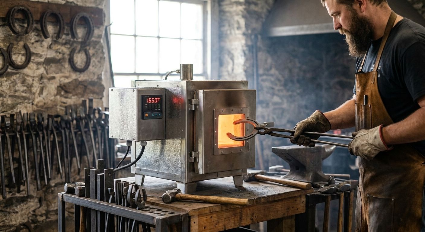 Heat treating ovens for farriers and blacksmiths