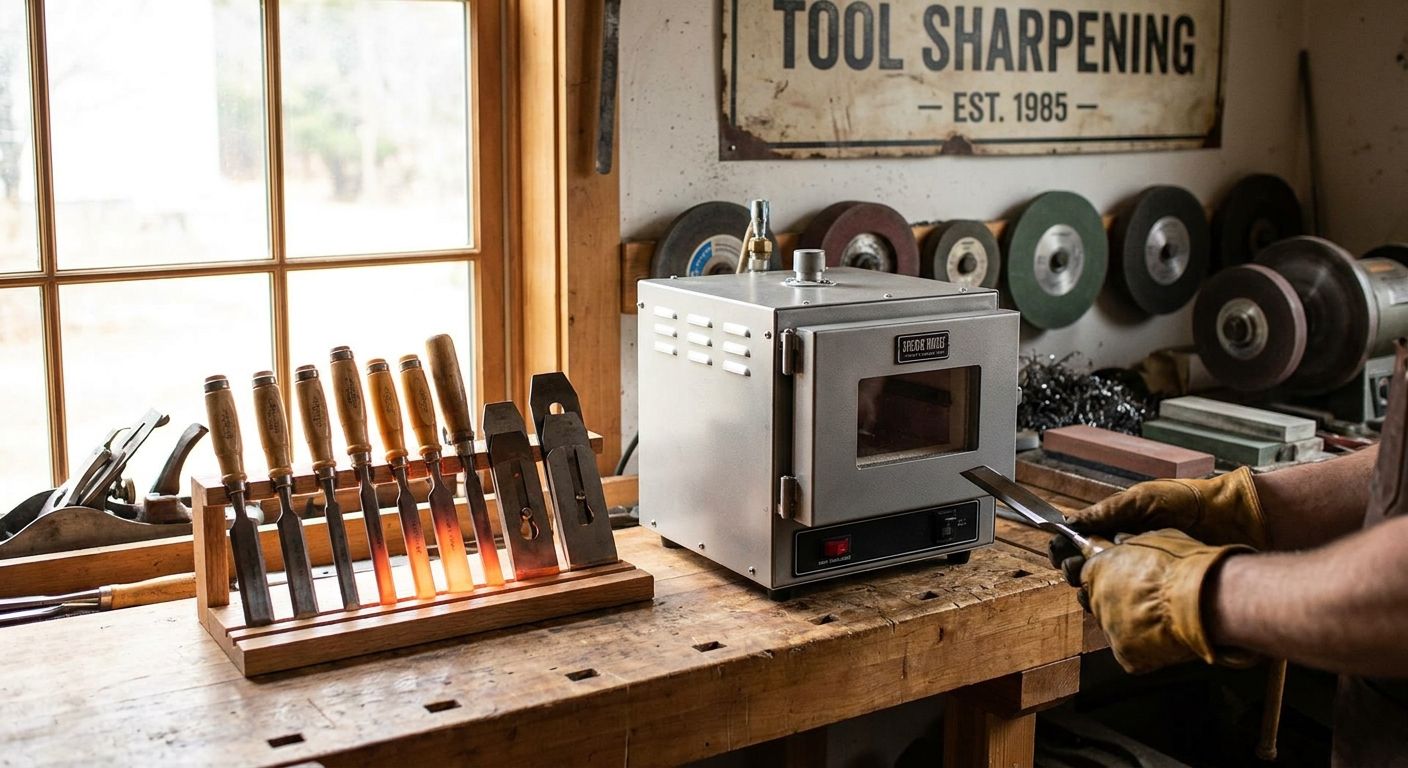 Heat treating ovens for woodworking tool sharpening shops